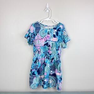 Lilly Pulitzer Girls Stasia Dress Multi Lookin Sharp M 6-7